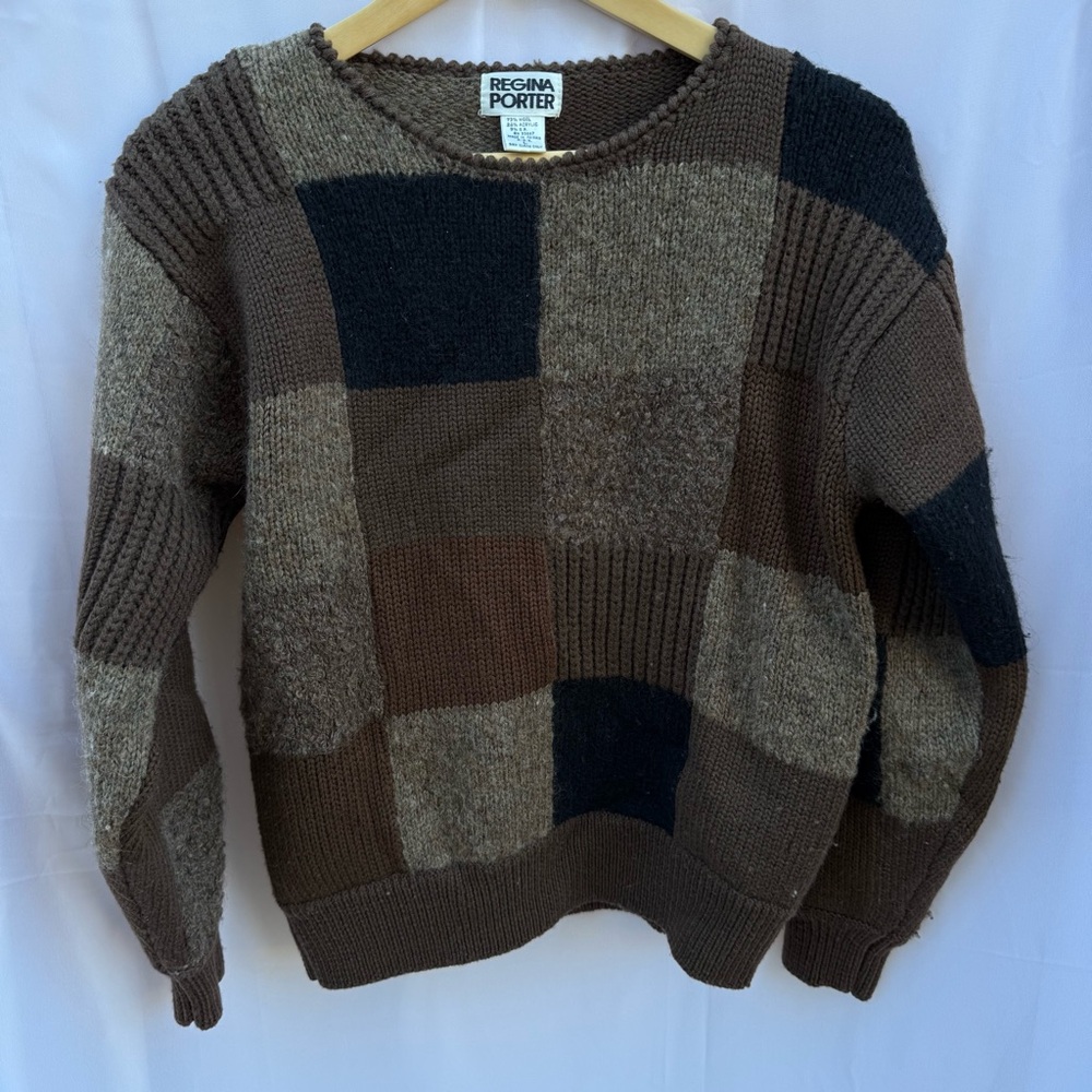 Vintage Wool Patchwork Sweater - image 3